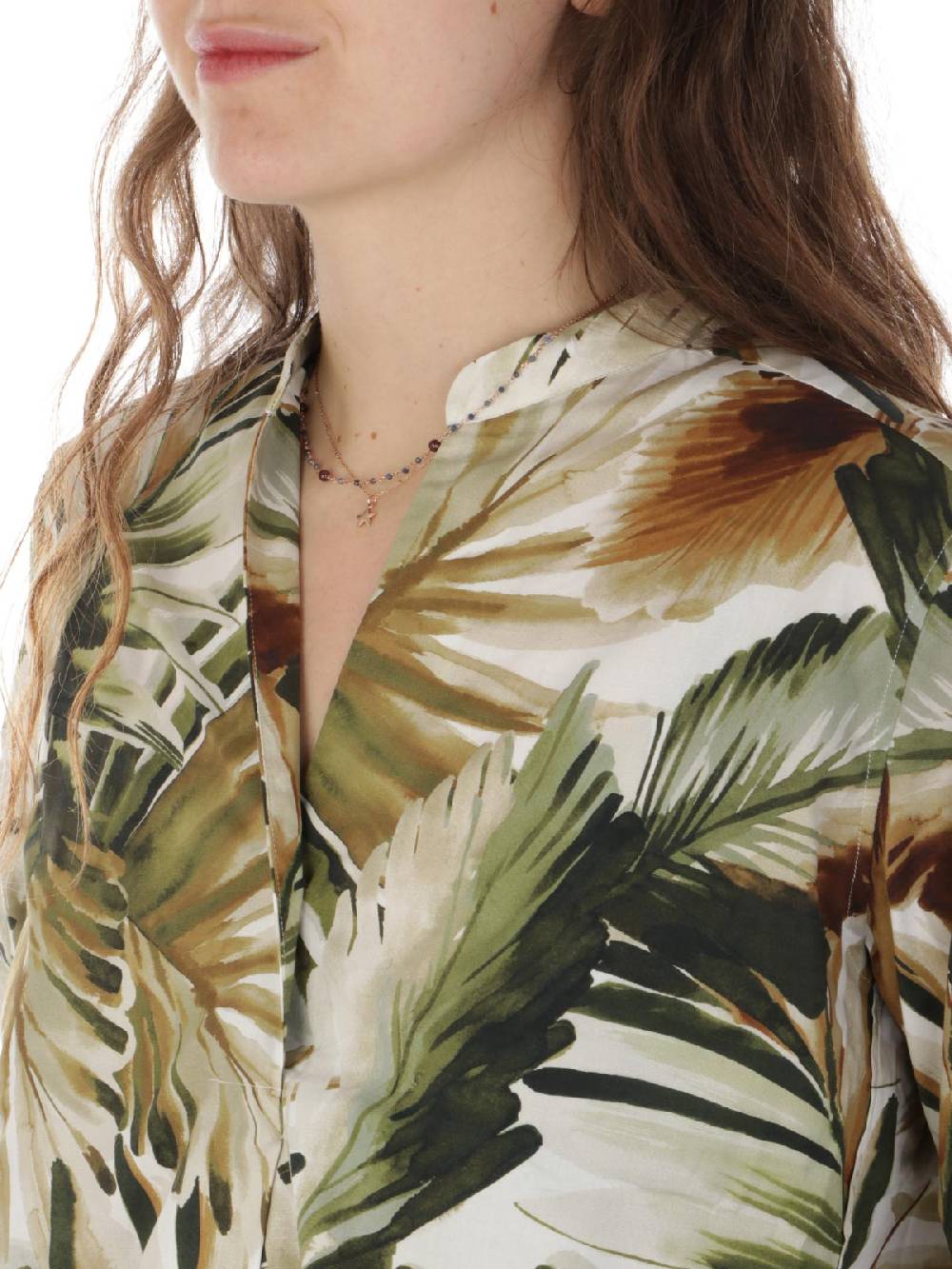 CALIBAN Camicia Donna A Fiori Stretch Nuova