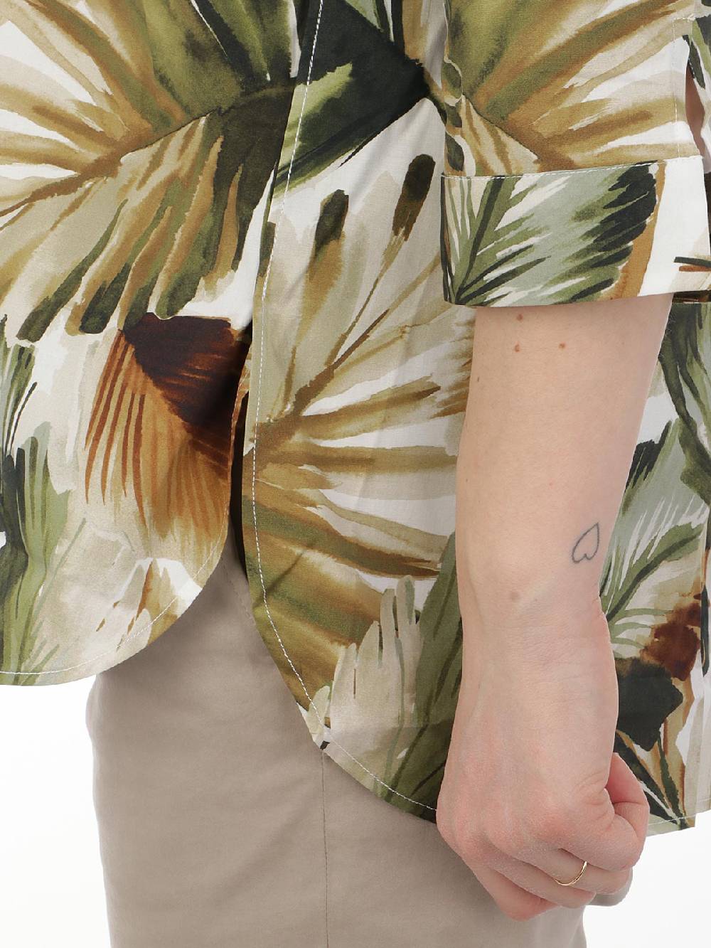 CALIBAN Camicia Donna A Fiori Stretch Nuova