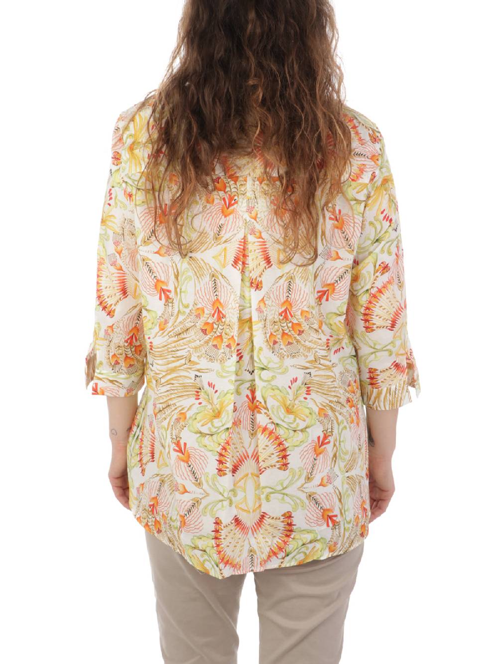 CALIBAN Camicia Donna Coreana A Fiori Moda