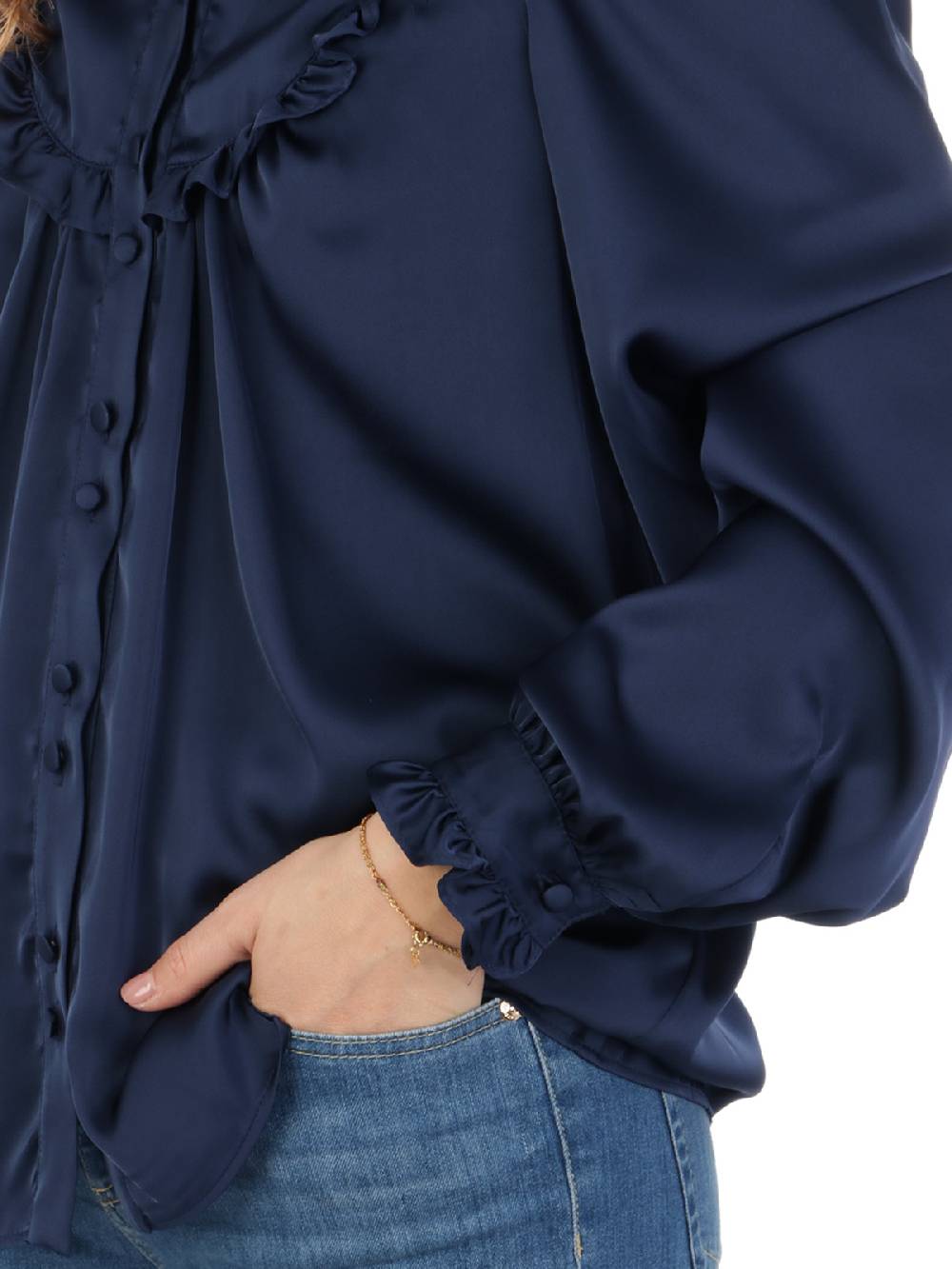 F.IT Camicia Donna con Rouches Qualità