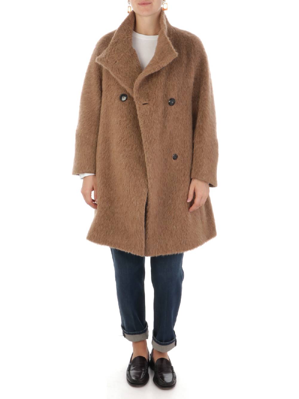 CINZIA ROCCA Cappotto Doppiopetto Donna a Collo Alto Promozione