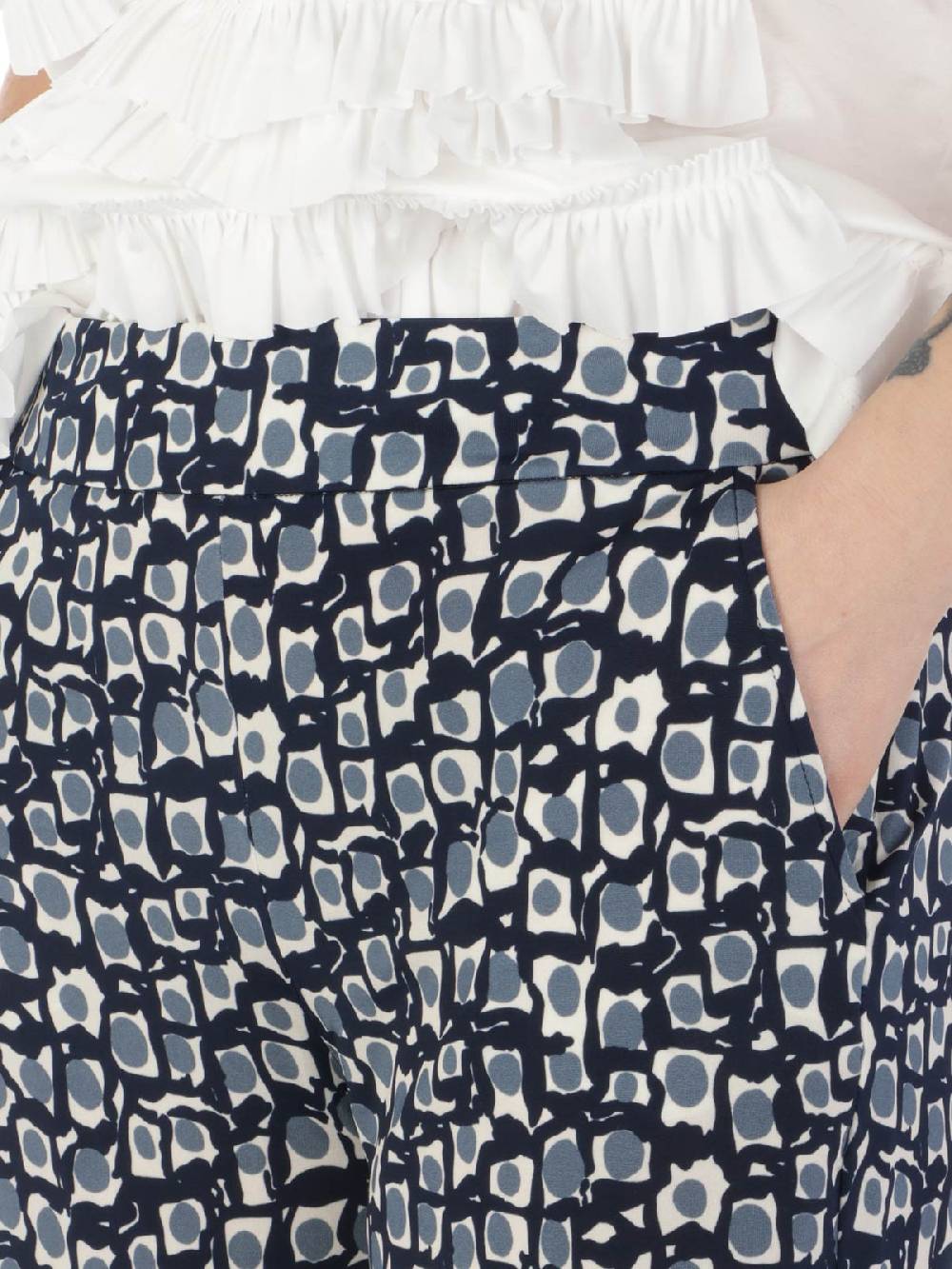 VIA MASINI 80 Pantaloni Donna Fanstasia in Viscosa In Saldo