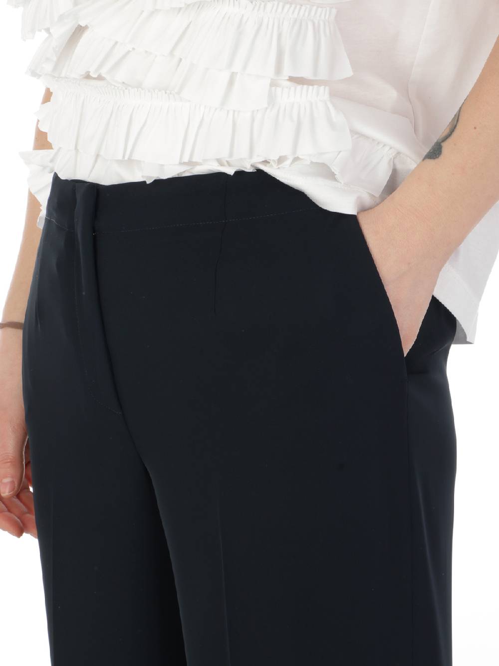 VIA MASINI 80 Pantaloni a Palazzo Donna Stretch Nuovo