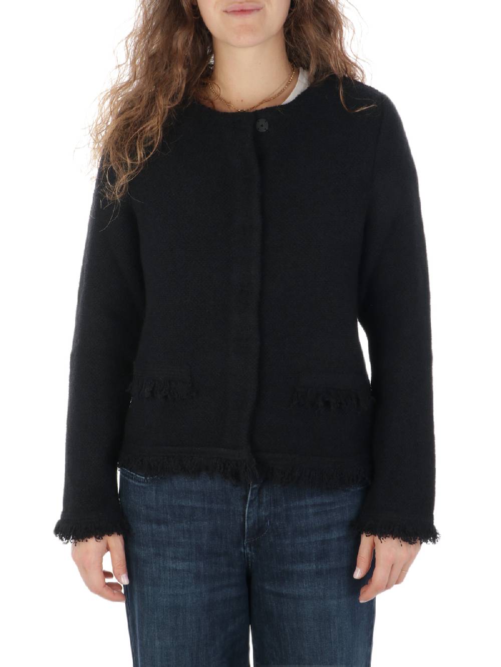 ANNECLAIRE Cardigan Donna con Frange Soddisfazione Garantita