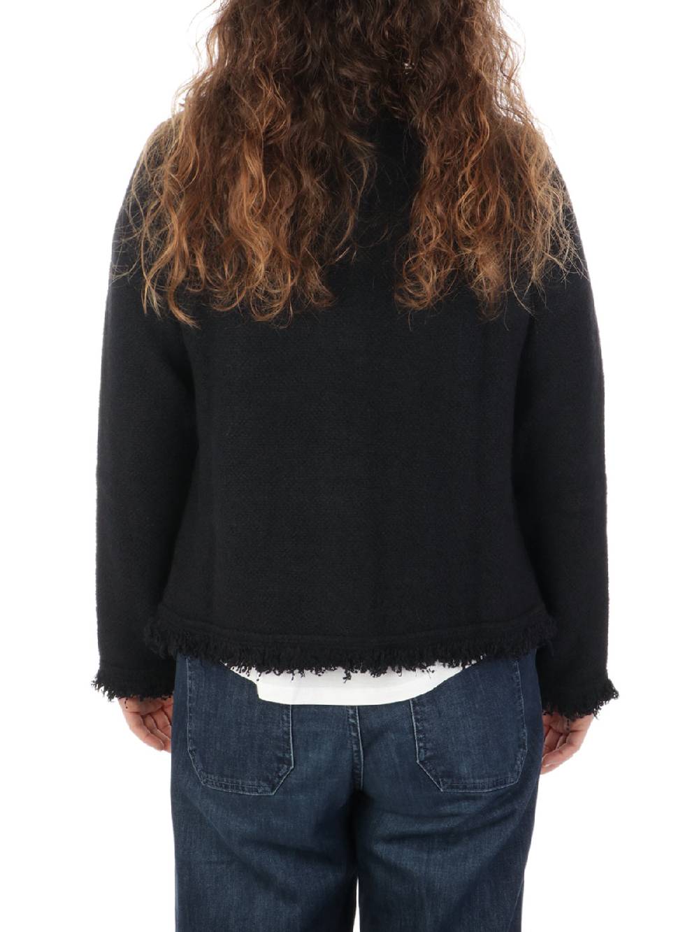ANNECLAIRE Cardigan Donna con Frange Soddisfazione Garantita
