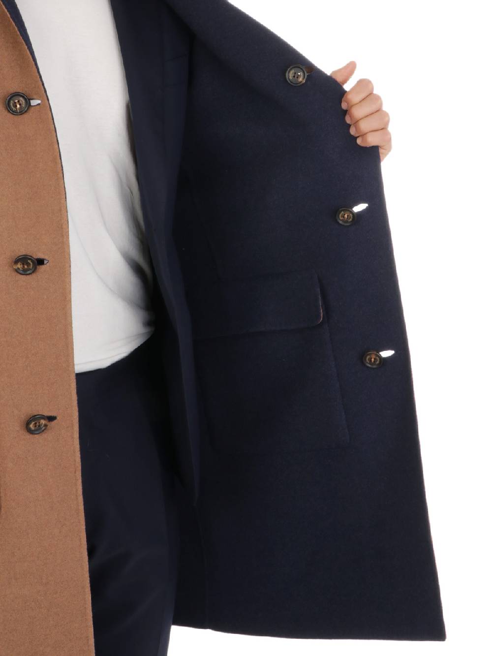 ELEVENTY Cappotto Uomo Reversibile in Lana Vergine Offerta speciale della fabbrica
