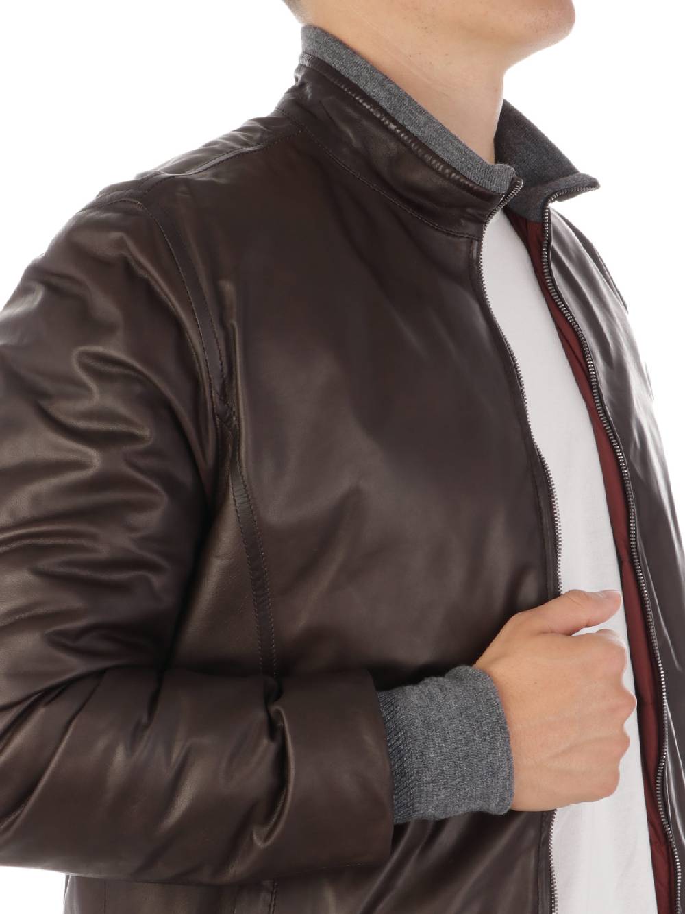 BARBA Giubbotto Uomo Double in Pelle Moda