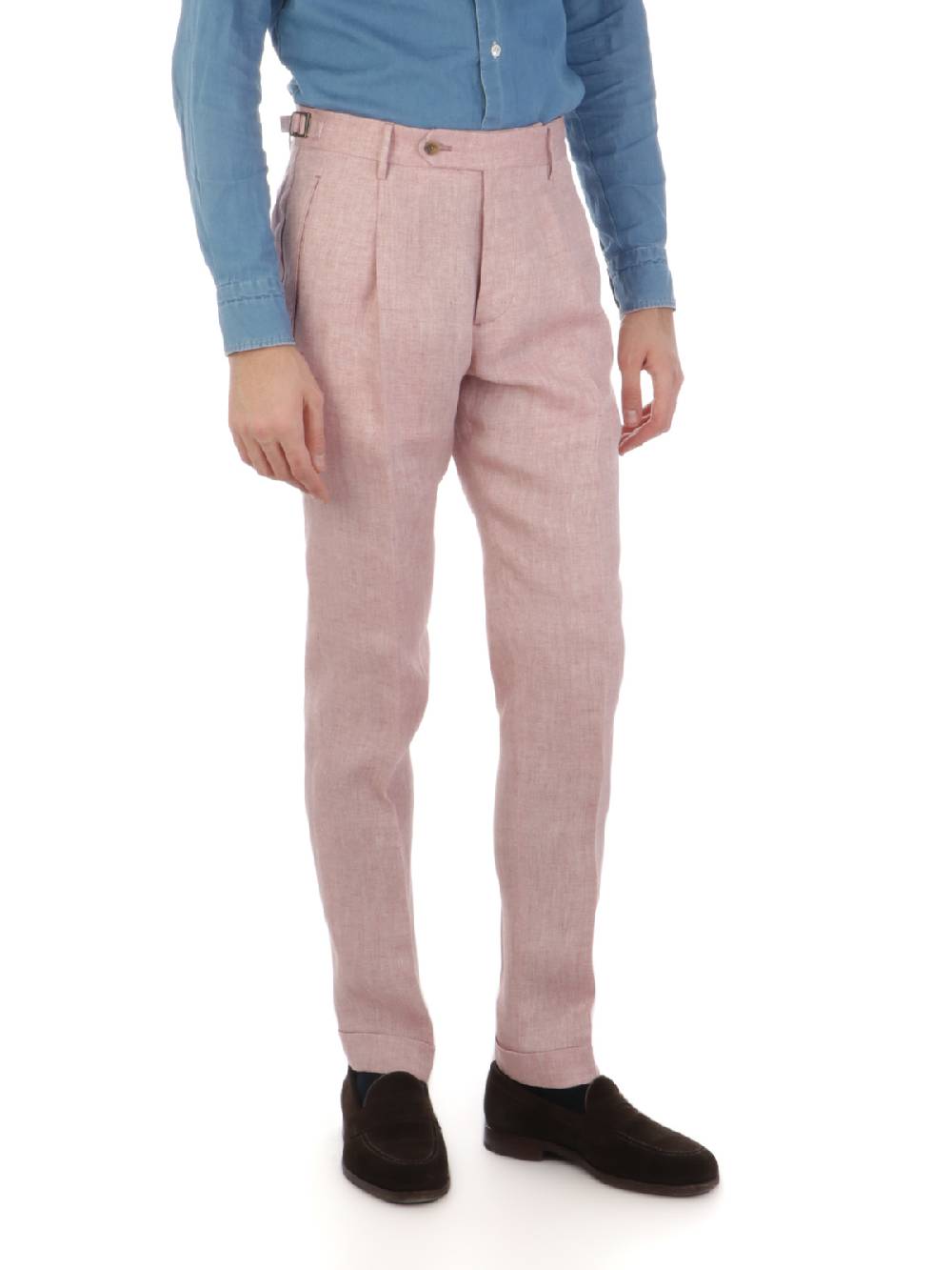 BERWICH Pantalone Uomo Retrolong in Lino Qualità
