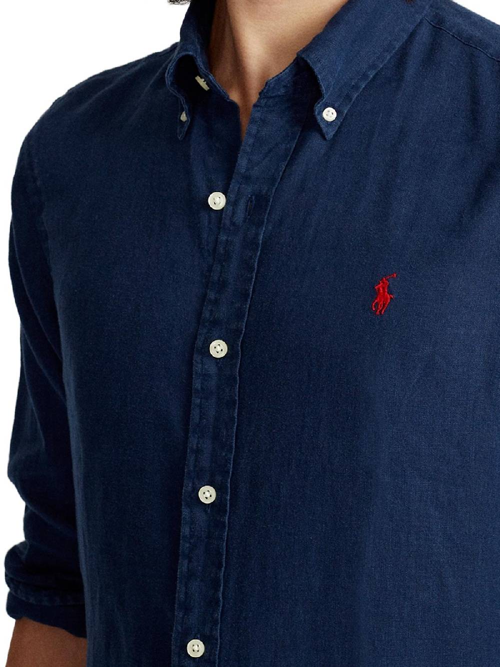 POLO RALPH LAUREN Camicia Uomo Slim in Lino Cyber Monday