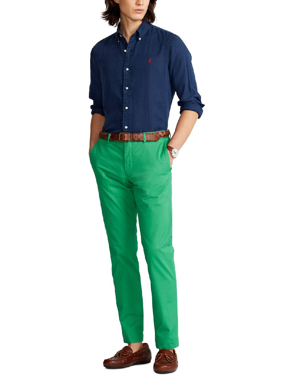 POLO RALPH LAUREN Camicia Uomo Slim in Lino Cyber Monday