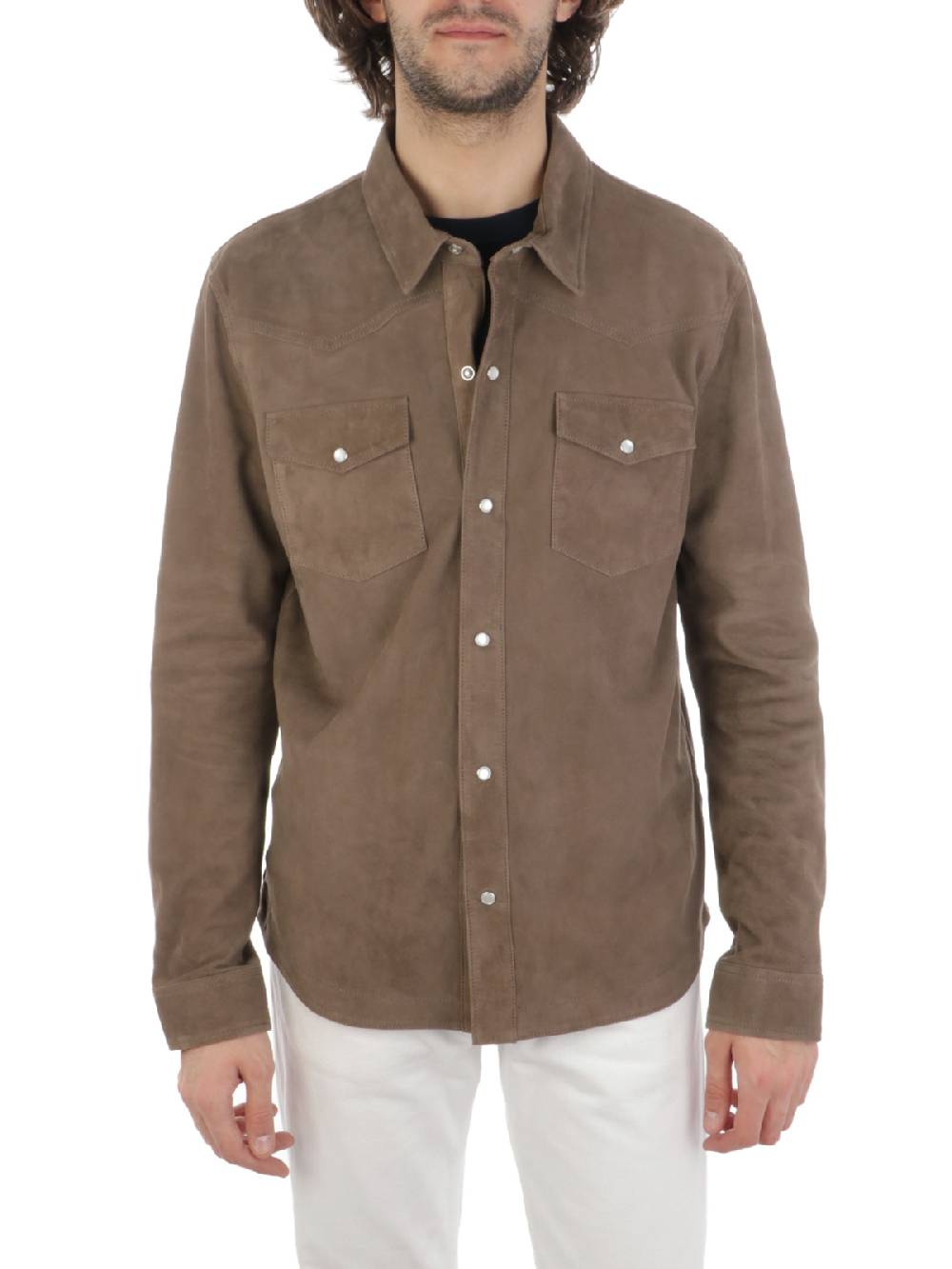 PROLEATHER Giacca Camicia Uomo in Suede Duty-free