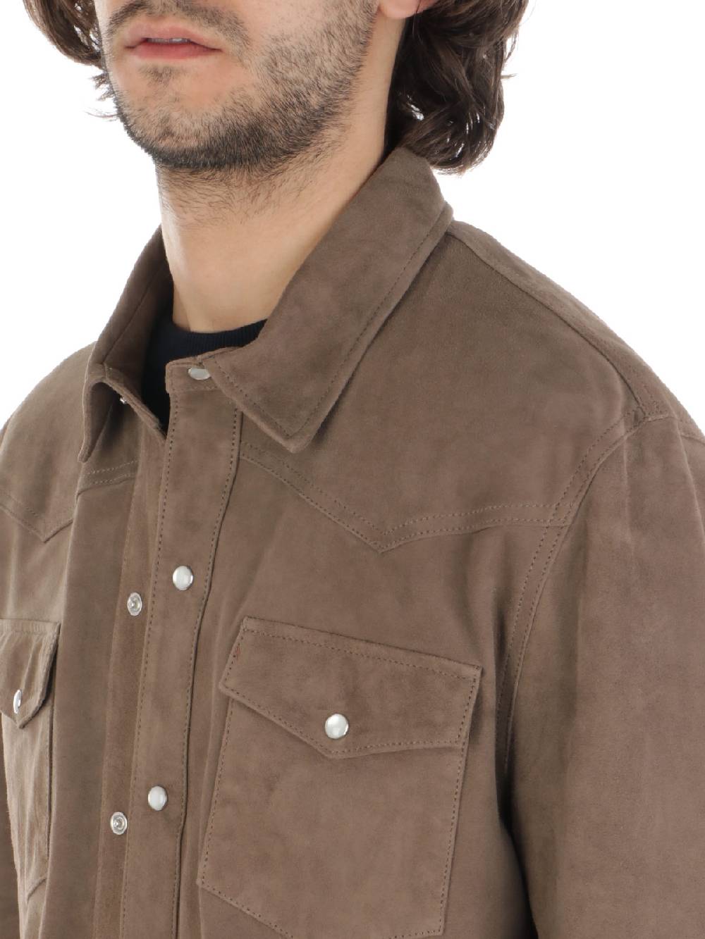 PROLEATHER Giacca Camicia Uomo in Suede Duty-free
