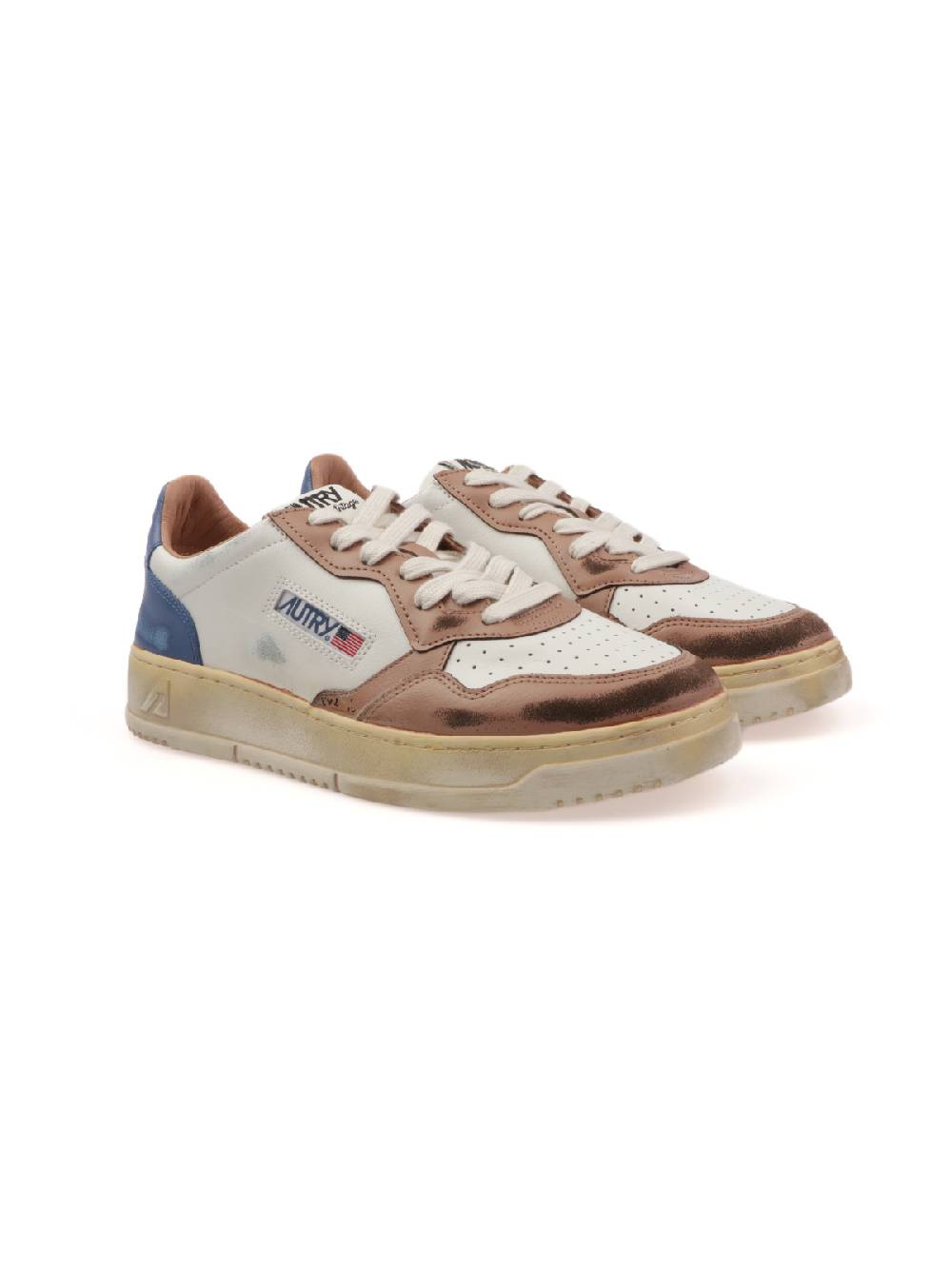 AUTRY Sneakers Uomo Super Vintage In Pelle Saldi Di Fabbrica