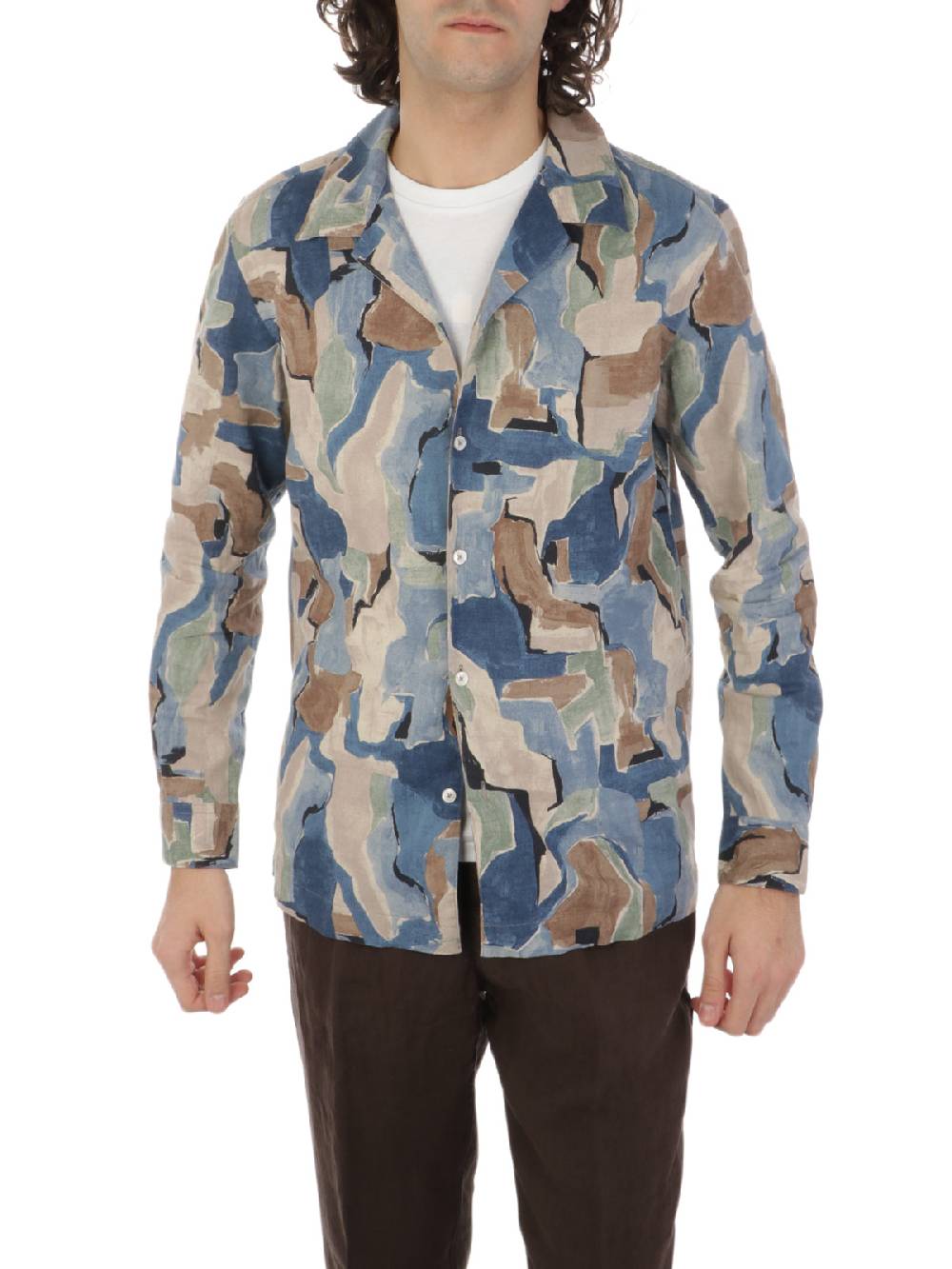 ALTEA Camicia Uomo Fantasia In Lino Offerta Anniversario