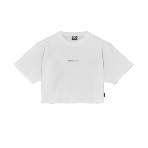 Propaganda Silver Leaf Ribs Croptop Tee – White Promozione