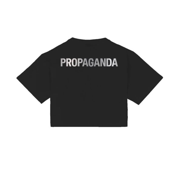 Propaganda Silver Leaf Logo Croptop Tee – Black Spedizione Gratuita