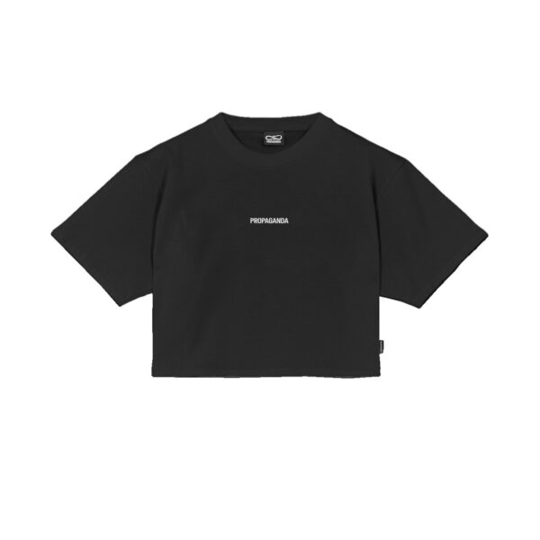 Propaganda Women Ribs Croptop Tee – Black Presa