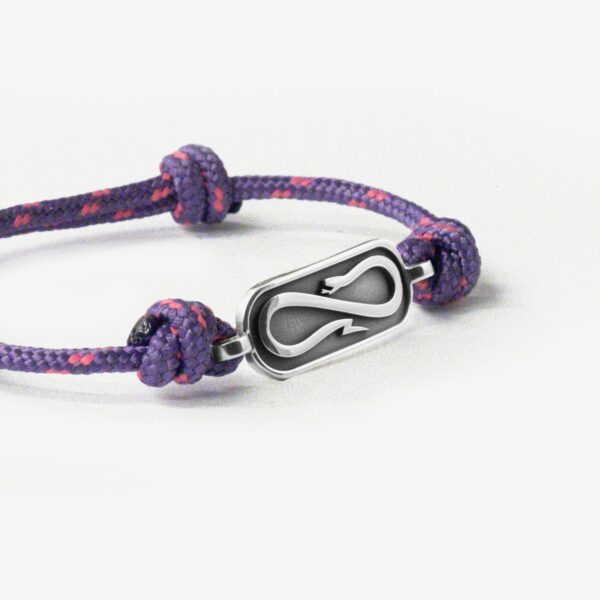 Propaganda Bracciale in Corda Viola con Targa Propaganda W/ Nove25 In Argento Novità