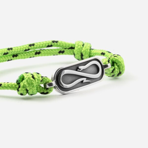 Propaganda Bracciale in Corda Verde con Targa Propaganda W/ Nove25 In Argento Presa