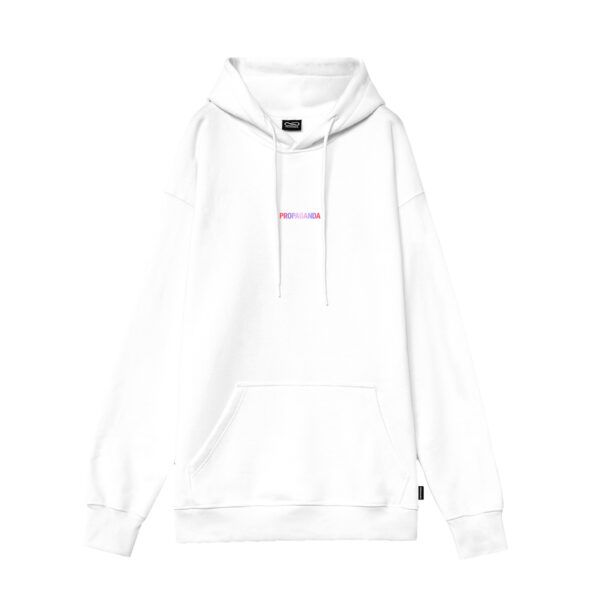 Propaganda Ribs Gradient Hoodie – White Vendita Calda