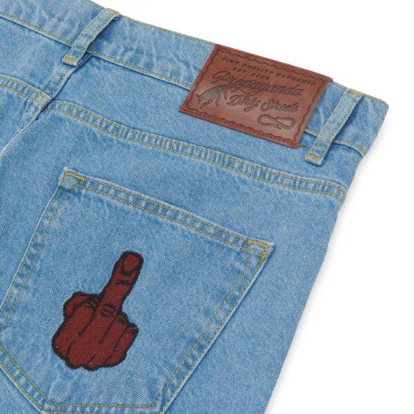 Propaganda Denim Baseball Shorts – Blue Vendita