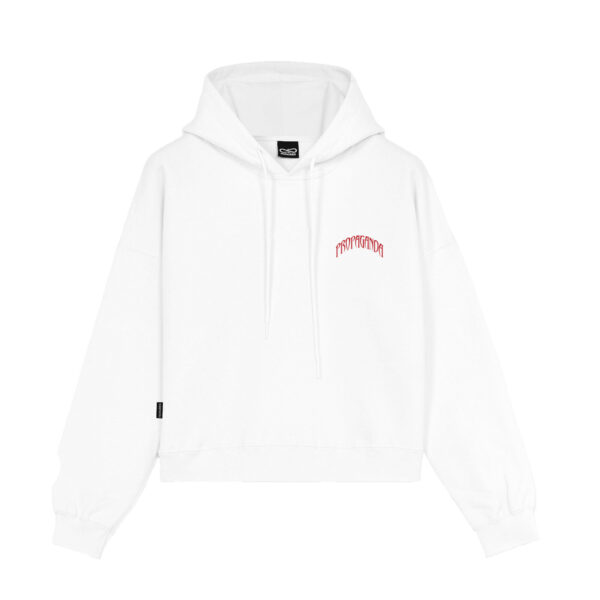 Propaganda Triangle Bengala Hoodie Crop Top – White Pezzi Unici