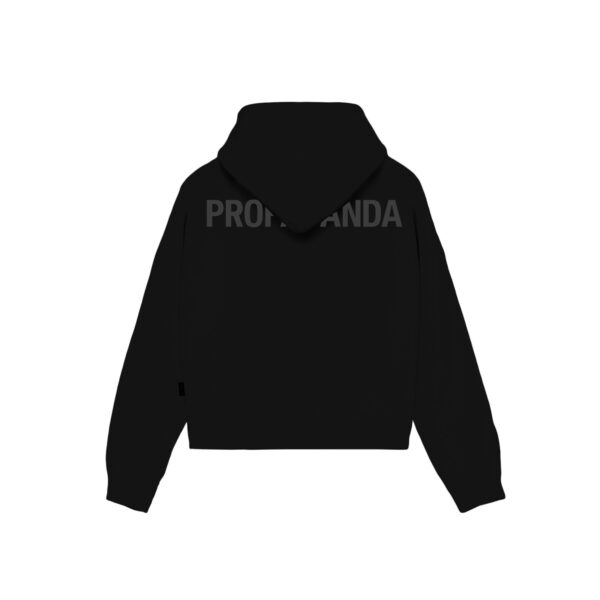 Propaganda Logo Woman Crop Top Hoodie – Black Convenienza