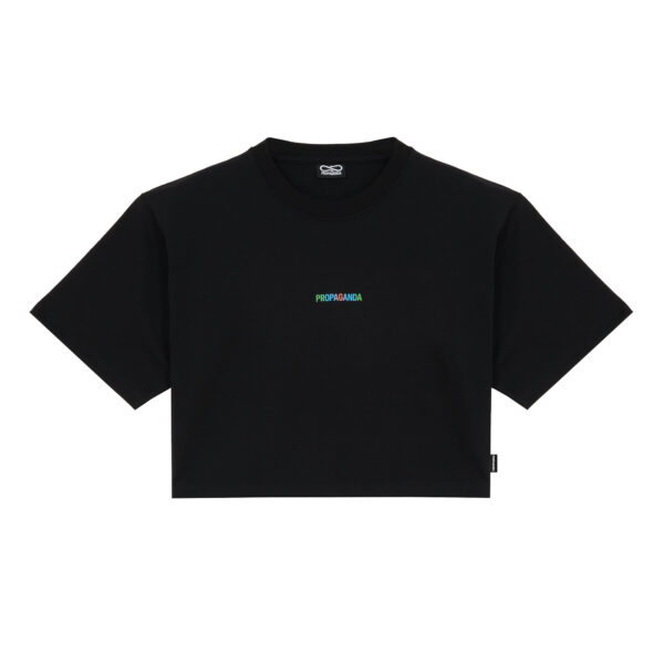 Propaganda Ribs Woman Crop Top Tee – Black Fino al 65% di sconto