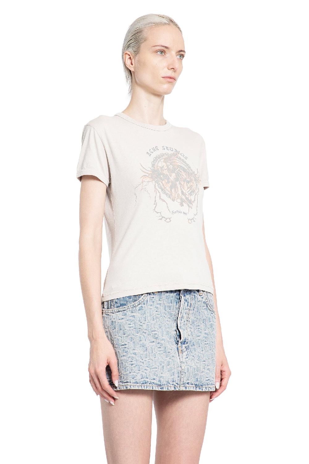 Antonioli ACNE STUDIOS WOMAN GREY T-SHIRTS & TANK TOPS Moda