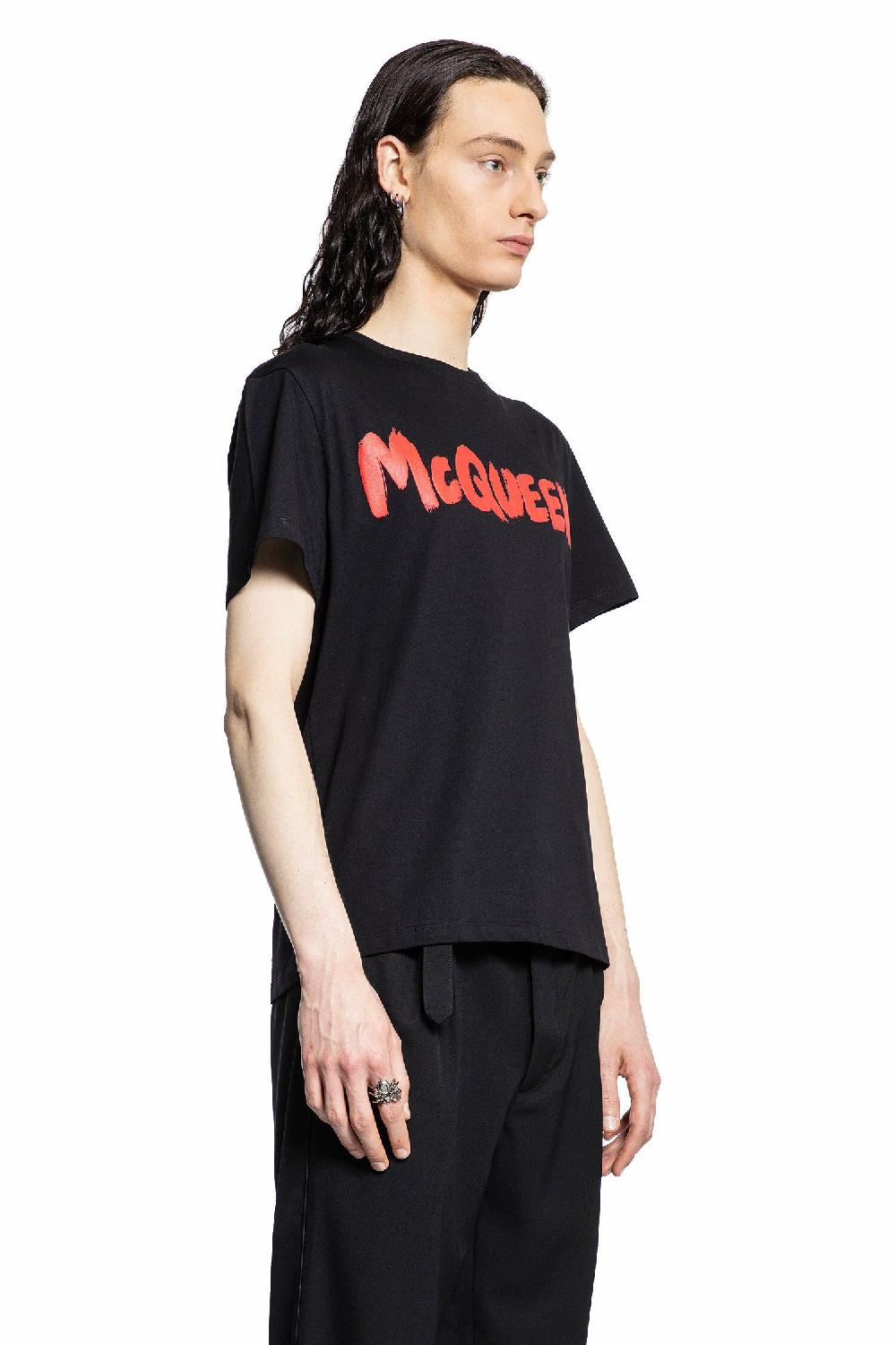 Antonioli ALEXANDER MCQUEEN MAN BLACK T-SHIRTS & TANK TOPS Moda