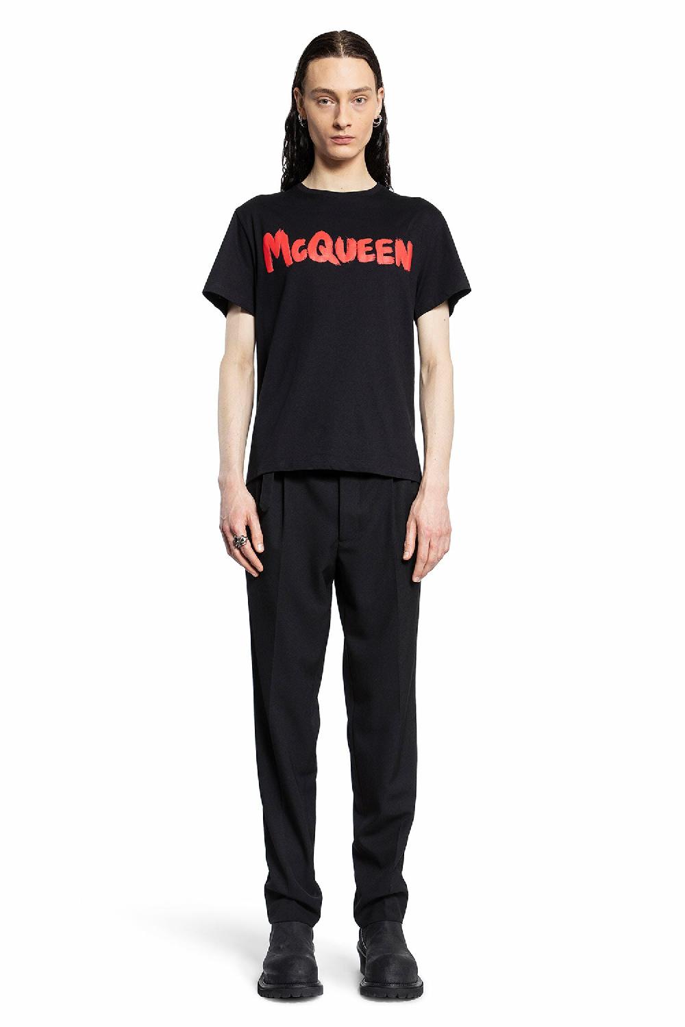 Antonioli ALEXANDER MCQUEEN MAN BLACK T-SHIRTS & TANK TOPS Moda