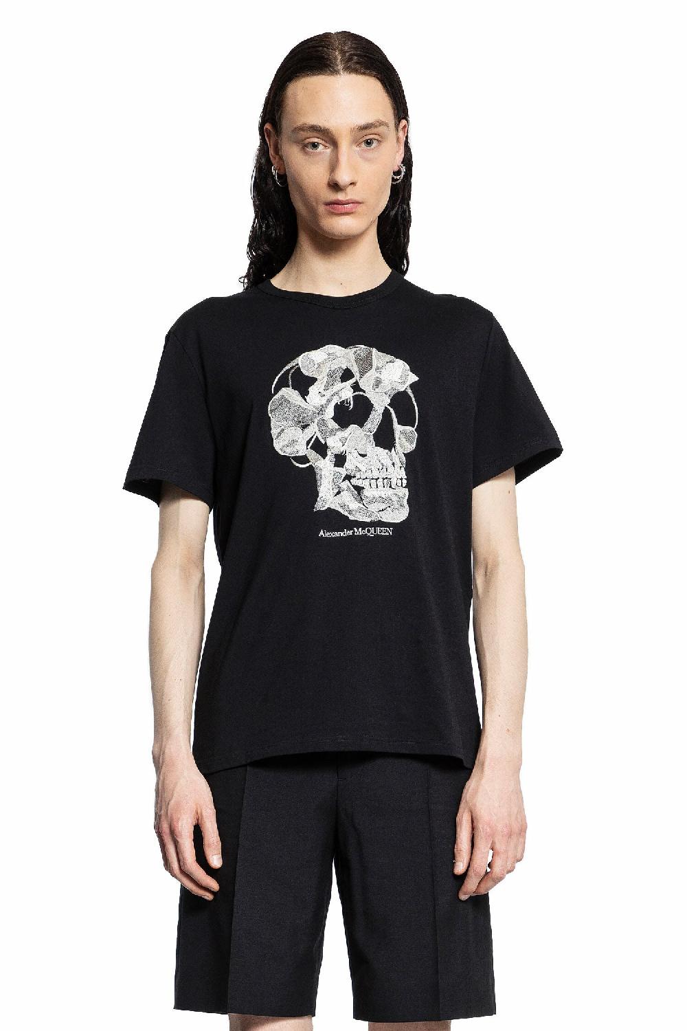 Antonioli ALEXANDER MCQUEEN MAN BLACK T-SHIRTS & TANK TOPS In Linea