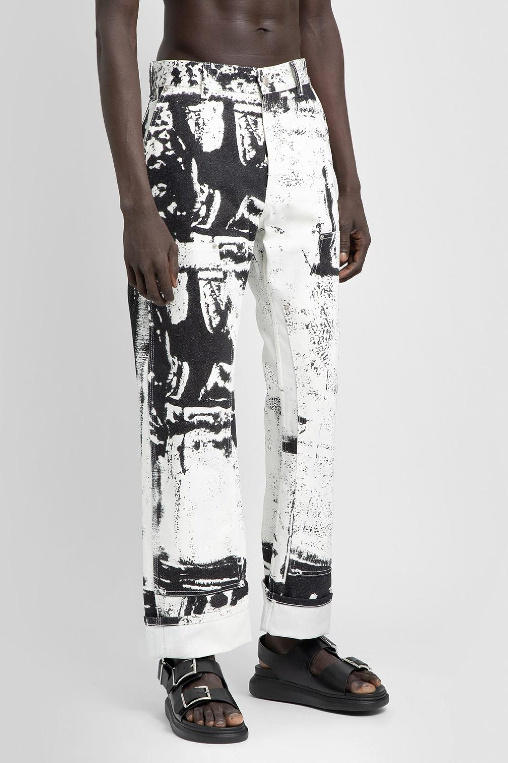 Antonioli ALEXANDER MCQUEEN MAN BLACK&WHITE JEANS Offerta Giorno del Papà