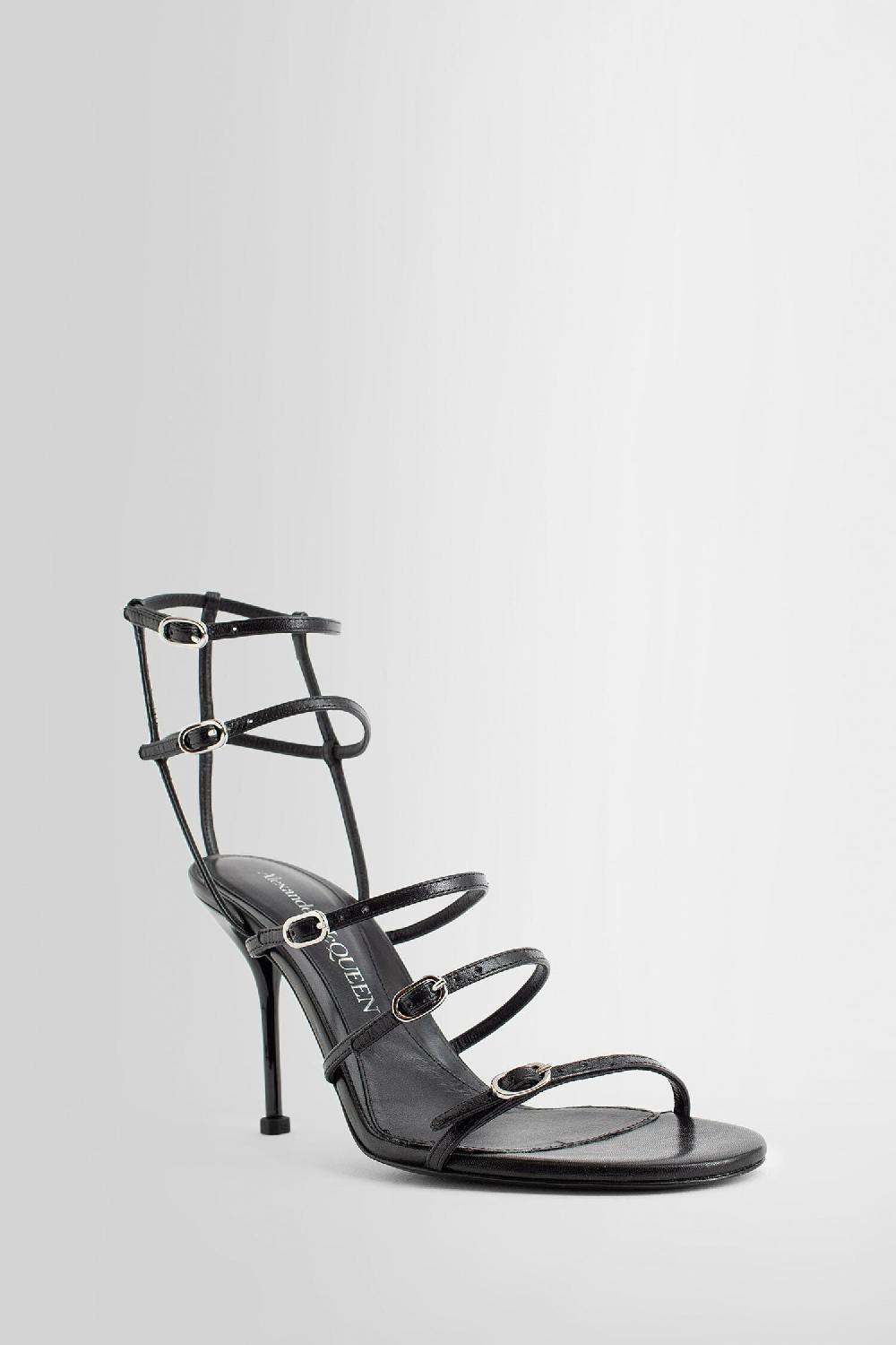 Antonioli ALEXANDER MCQUEEN WOMAN BLACK SANDALS & SLIDES Qualità