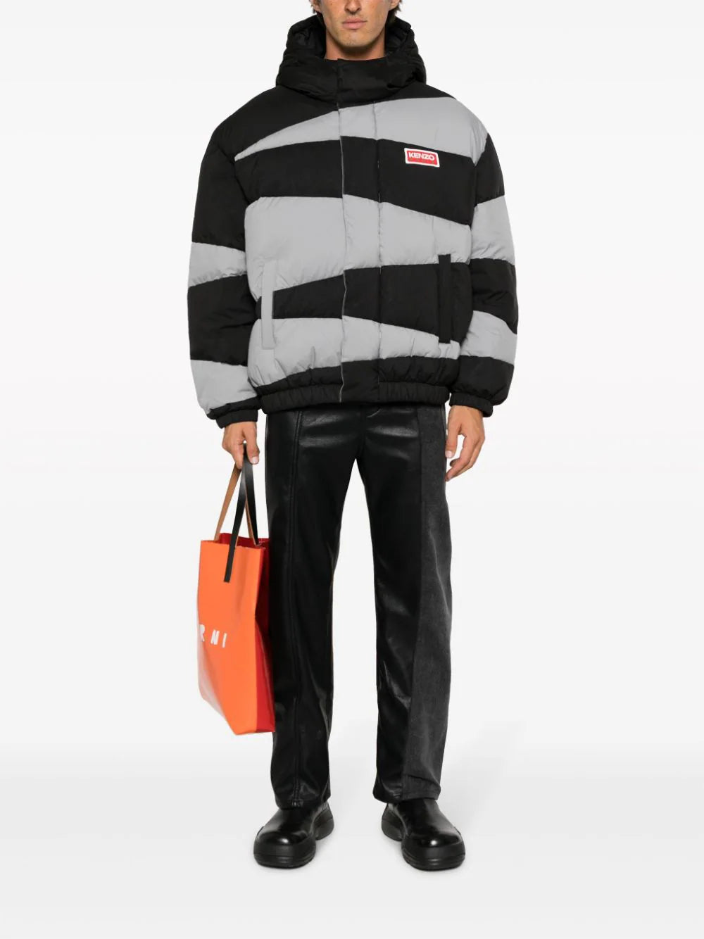 KENZO 'kenzo dazzle stripe' hooded parka Italia
