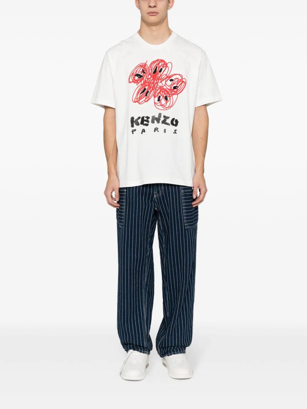 KENZO 'kenzo drawn varsity' t-shirt Nuovo