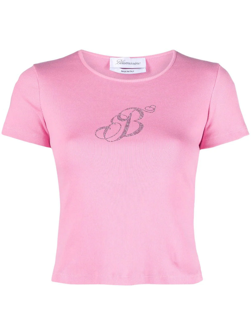 Blumarine "b" t-shirt Saldi Di Fabbrica