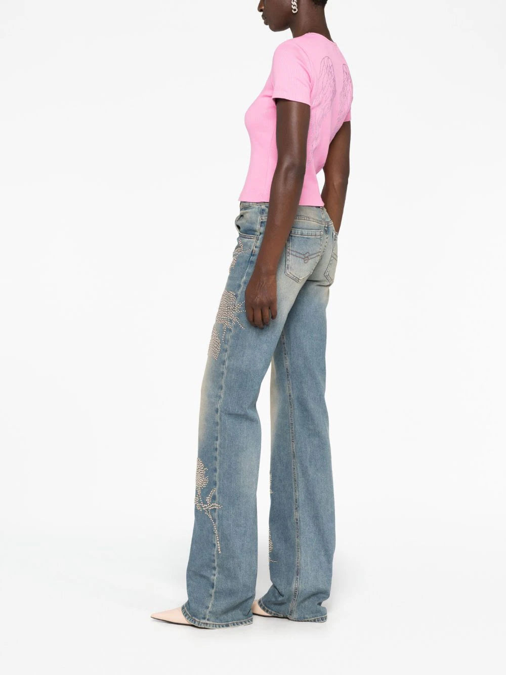 Blumarine "b" t-shirt Saldi Di Fabbrica