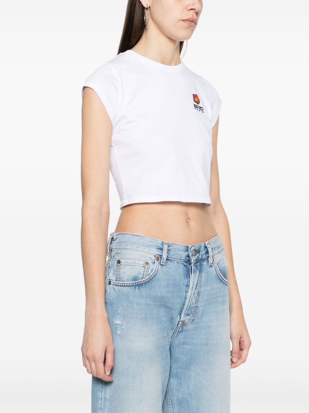 KENZO 'boke flower crest' micro-embroidered t-shirt Qualità Garantita
