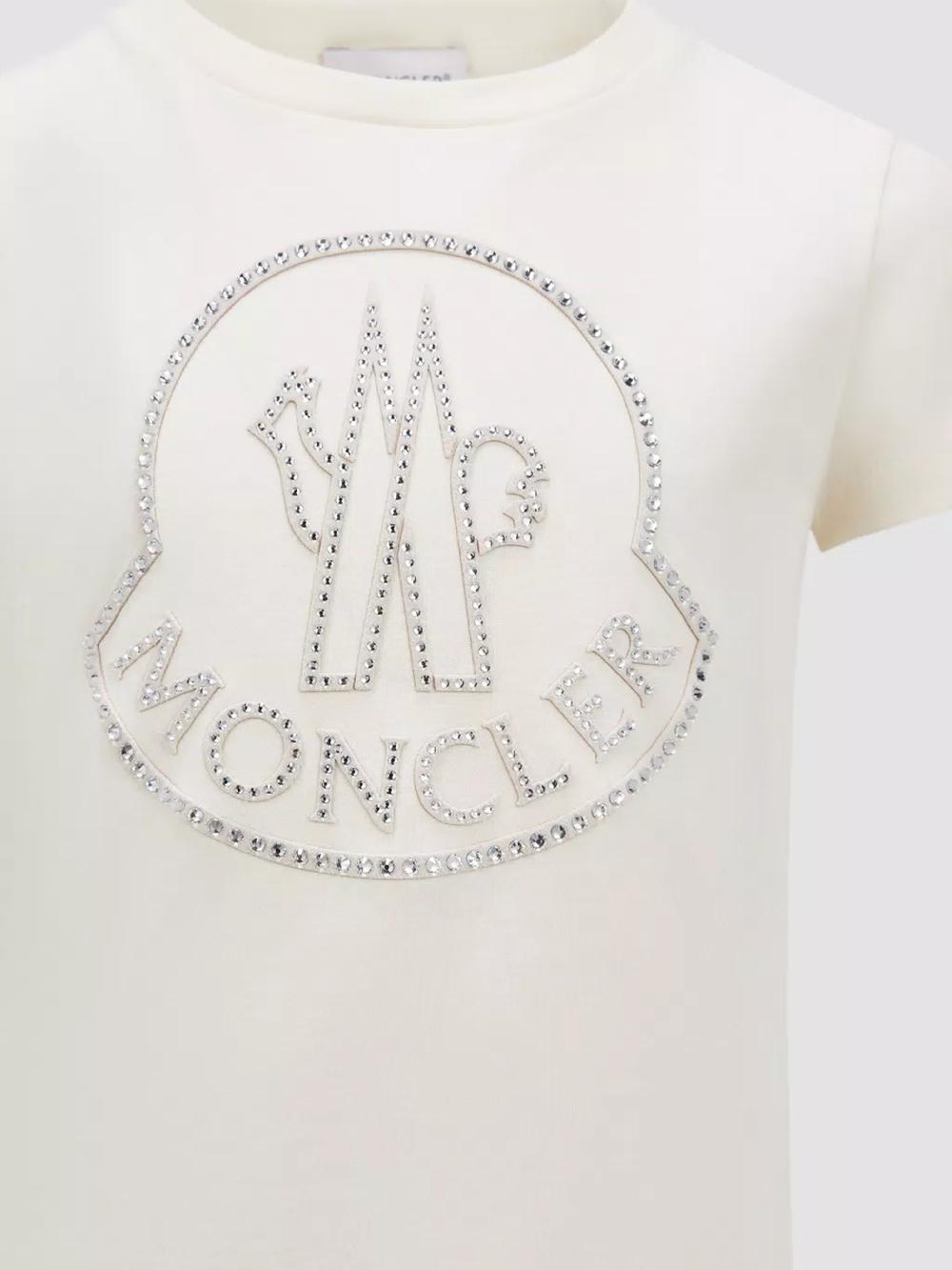 MONCLER Kids T-shirt with crystal logo In Vendita