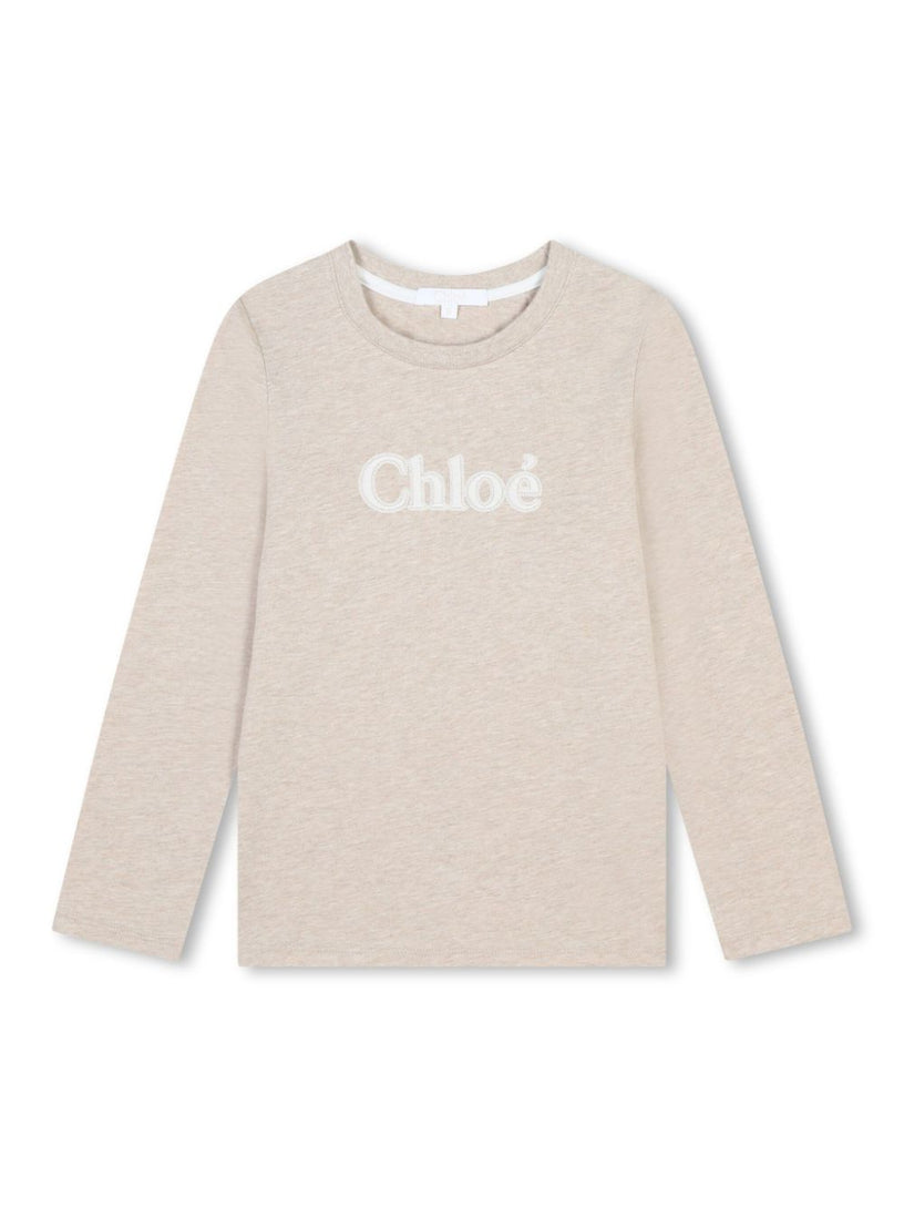 Chloé Kids Long-sleeved t-shirt with embroidery Vendita