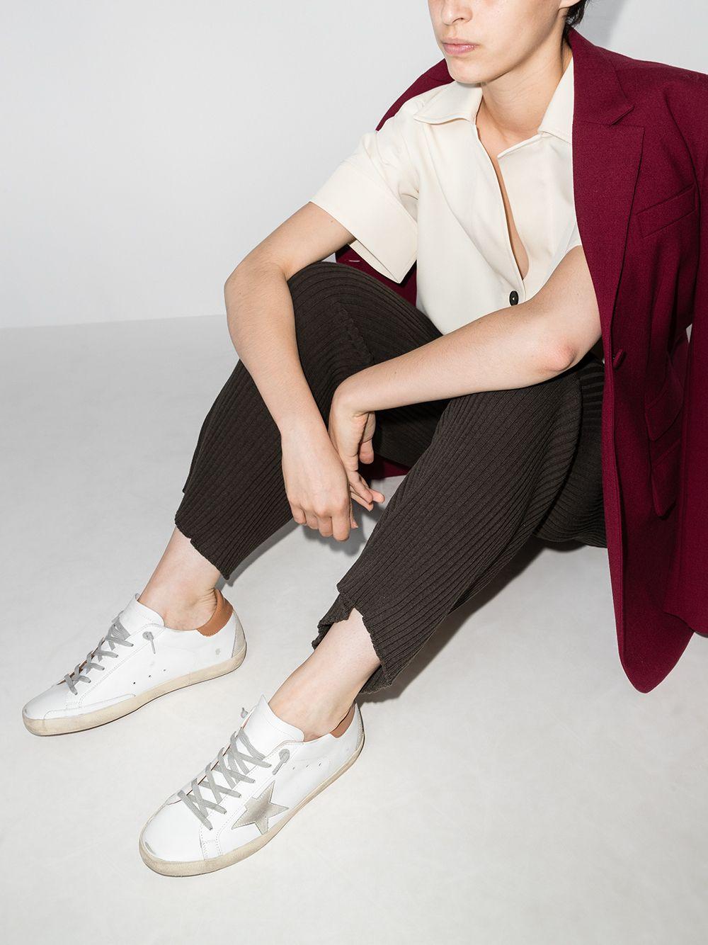 Golden Goose Super-star with suede star and brown heel tab Offerta migliore
