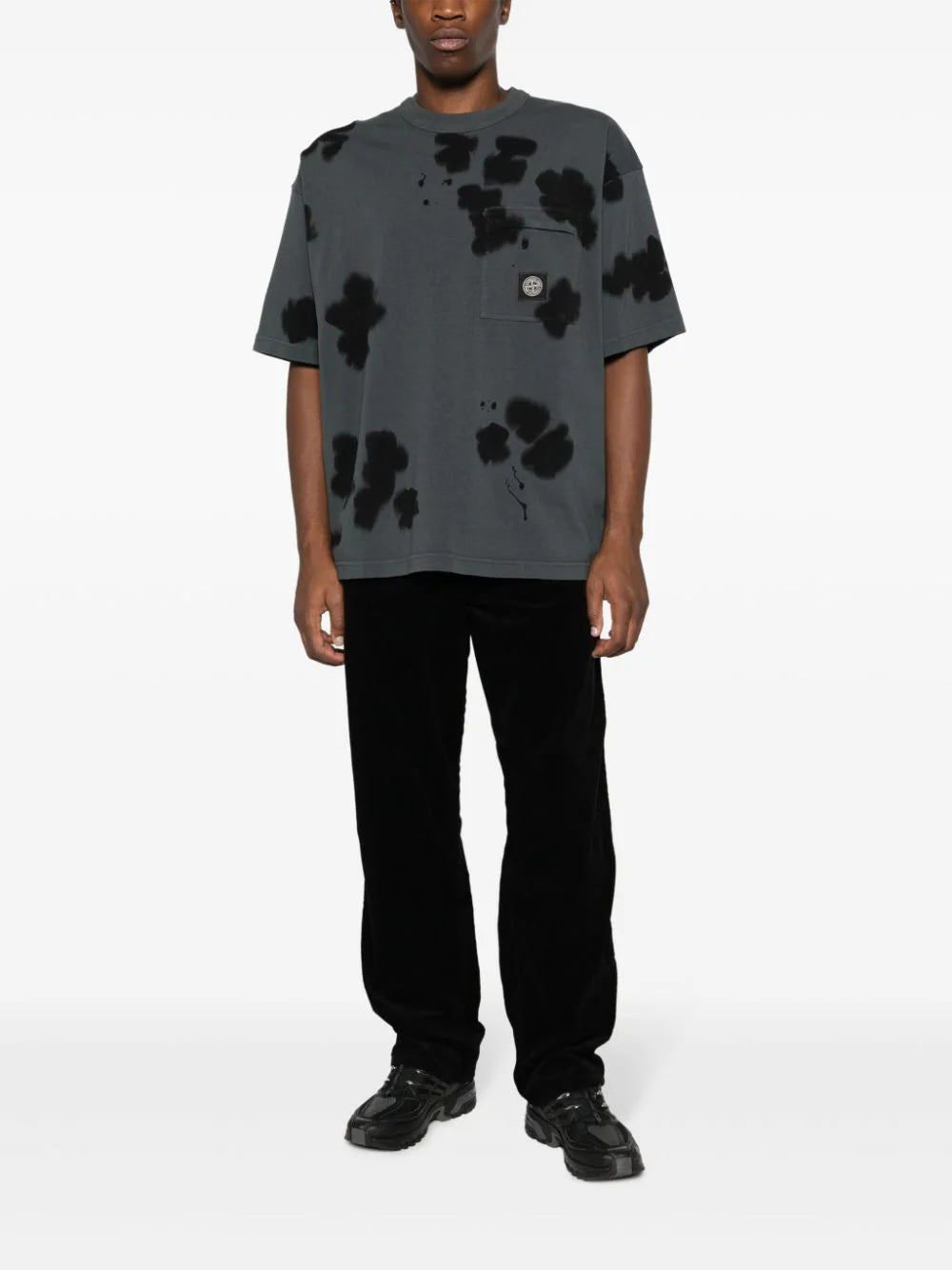 STONE ISLAND 215e3 hand colouring and garment dyeing on cotton jersey Vendita