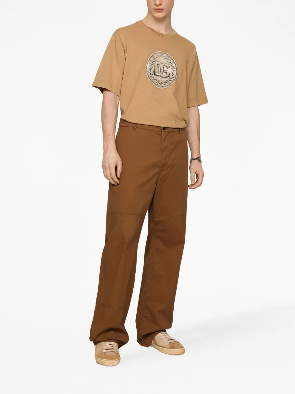Dolce & Gabbana Worker pants with brand plate Super Saving Price