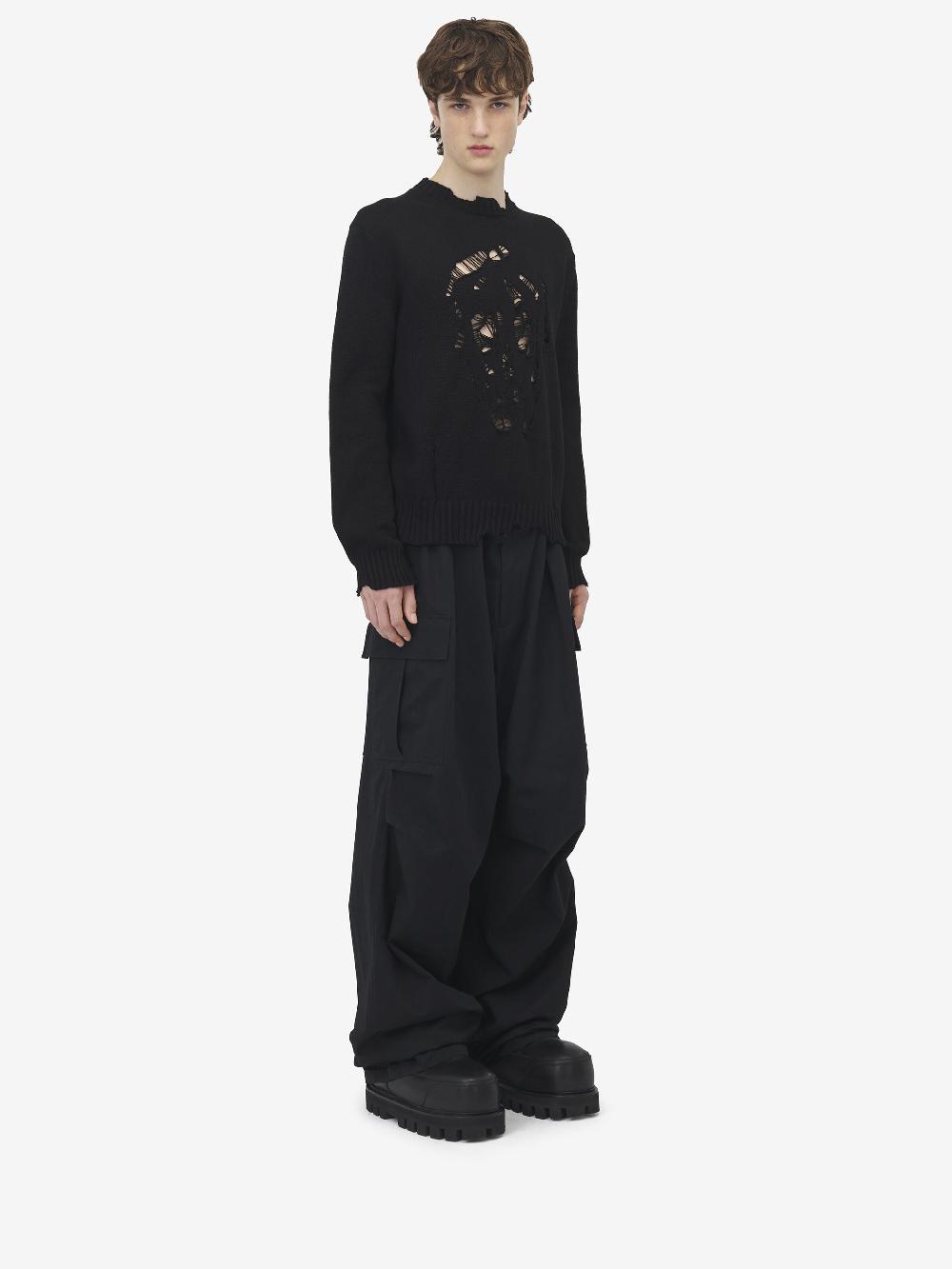 Alexander McQueen Worn look skull sweater ACQUISTA ORA