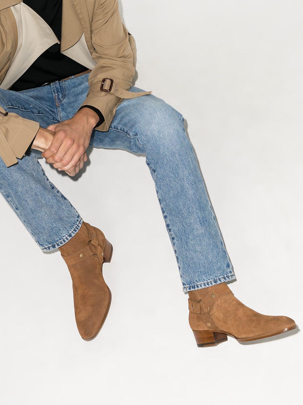 Saint Laurent Wyatt harness boots Fino al 50% di sconto