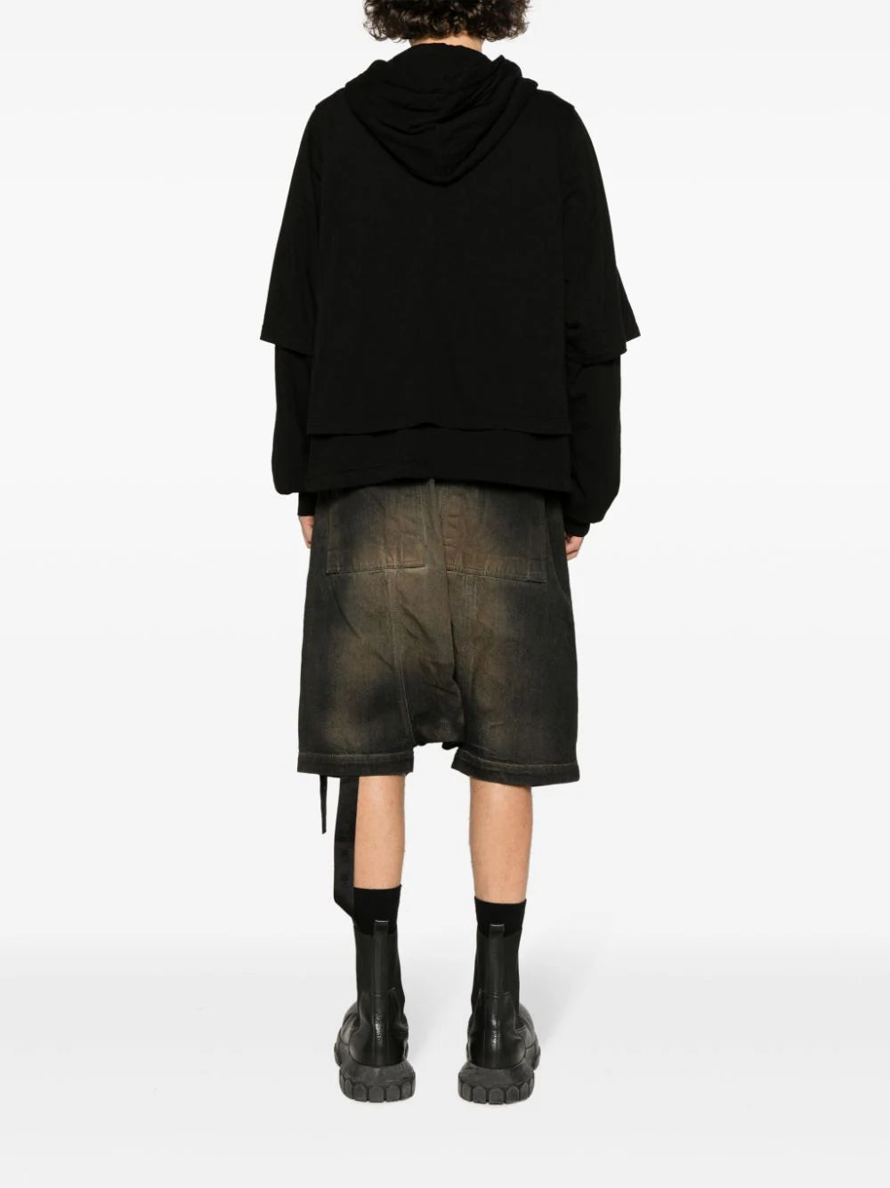 Rick Owens DRKSHDW Zipped hustler hoodie In Linea