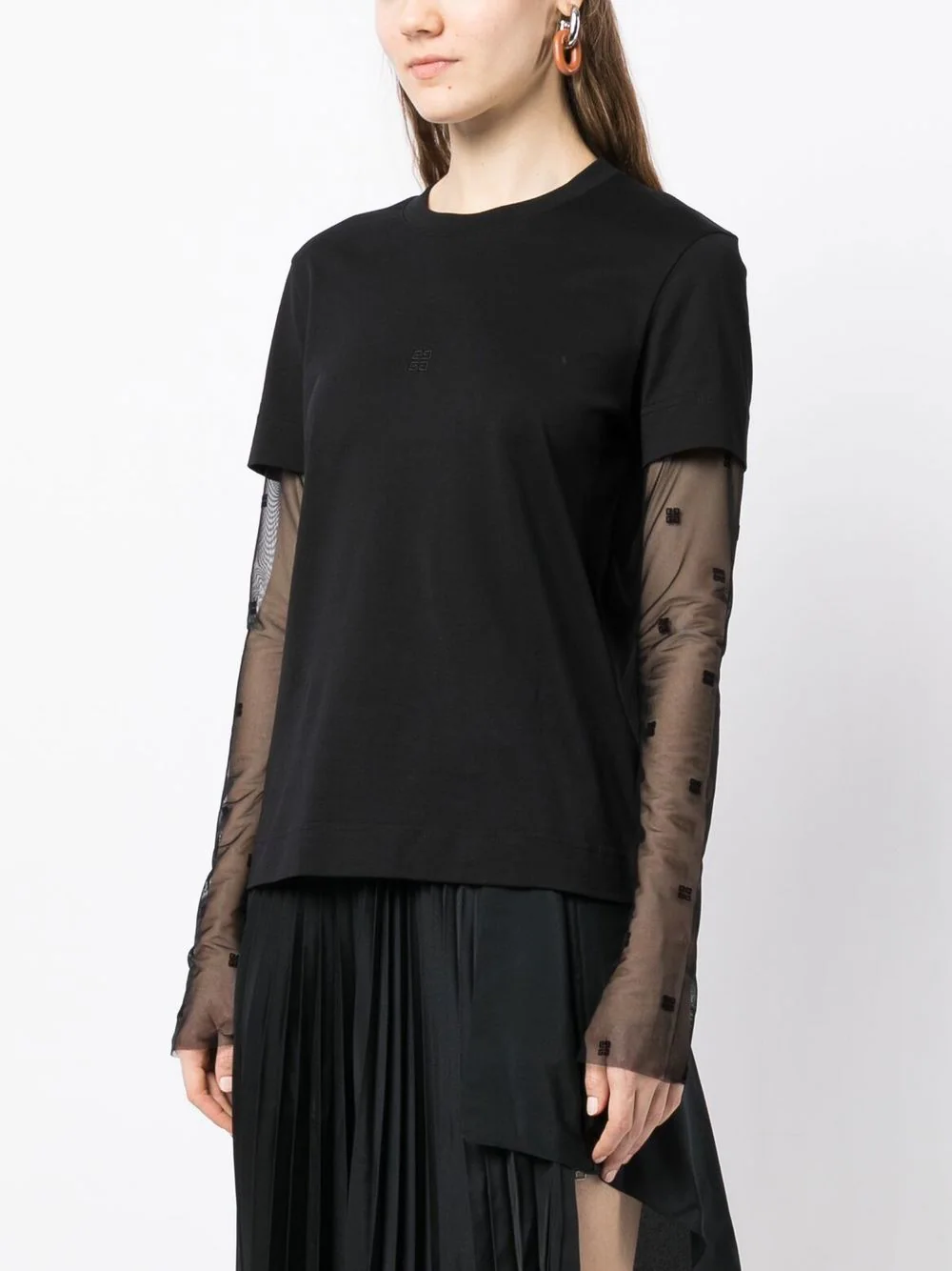 Givenchy 4g plumetis cotton and tulle t-shirt Saldi