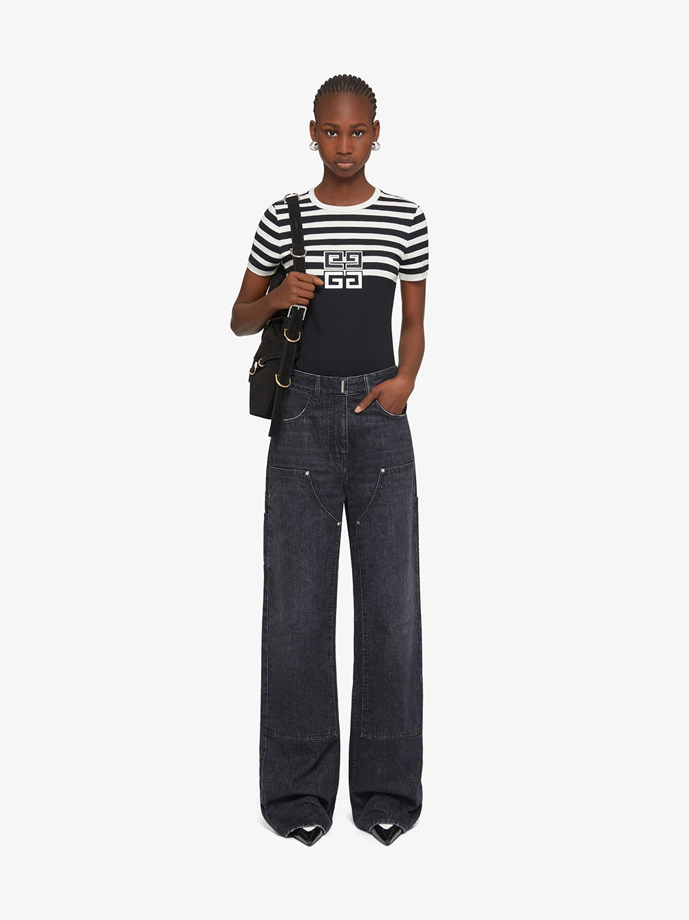 Givenchy 4g slim fit t-shirt with stripes Vendita Economica