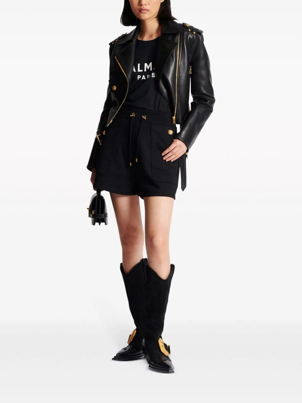 BALMAIN 6-button jersey shorts Shopping online